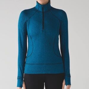 Lululemon Rush Hour 1/2 Zip Running Luon Spray Jacquard Shocking size 10